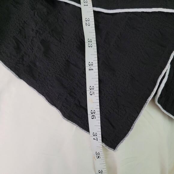 IC by Connie K Top Black Medium Textured Tunic Asymmetrical Boho Lagenlook - Picture 11 of 11